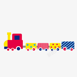 六一儿童节彩色扁平化玩具小火车素材