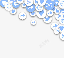 蓝色社交软件图标素材