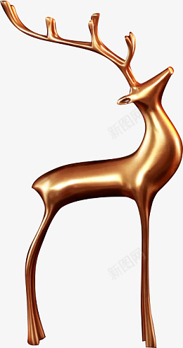 中国风金色的鹿png免抠素材_新图网 https://ixintu.com 古风 中国风 金色的鹿 鹿