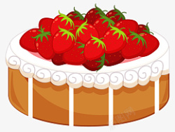卡通草莓味蛋糕素材