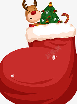 圣诞袜钻出来的png免抠素材_新图网 https://ixintu.com 圣诞袜 圣诞节 圣诞树 卡通 手绘