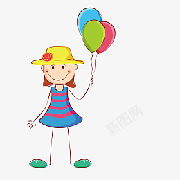 拿起球的女孩png免抠素材_新图网 https://ixintu.com 女孩 气球 卡通 人物 矢量图 装饰 PNG图形 PNG装饰