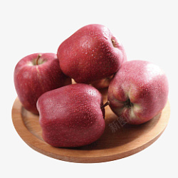 切开的红苹果花牛苹果水果高清图片