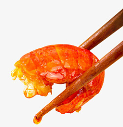 筷子夹麻辣小龙虾素材