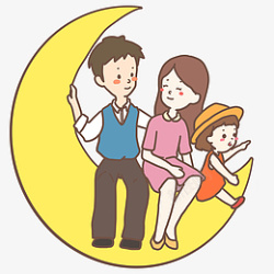 元旦团圆一家三口素材