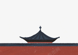 中国风红旗黑瓦素材素材