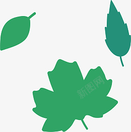 飘落的绿色树叶装饰素材ai免抠素材_新图网 https://ixintu.com 绿色 树叶 叶子 装饰