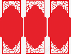 红色装饰花纹文化墙素材