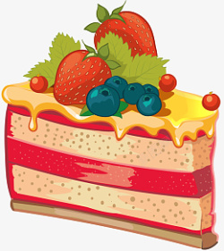 卡通草莓蓝莓味小蛋糕素材