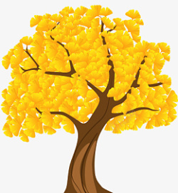 黄色银杏树素材