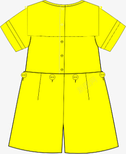 黄色T童装连体裤素材