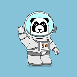 动物宇航员举手的熊猫宇航员高清图片