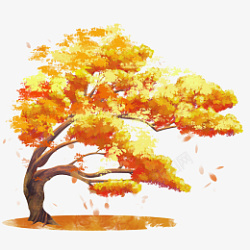 秋天枫树落叶元素素材