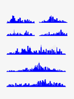 城市剪影楼房素材