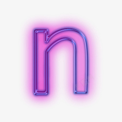 alphabet蓝紫色效果字母n高清图片