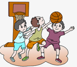 三个男孩打篮球素材