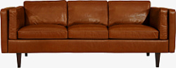 家具三人沙发皮质沙发PNG素材
