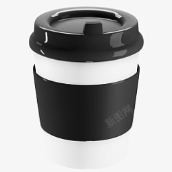 3D黑色咖啡杯素材