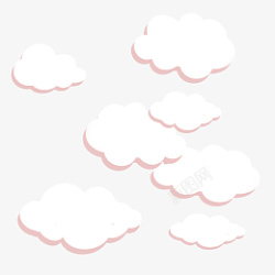 云云朵云彩白色蓬松素材