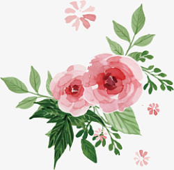 手绘玫瑰装饰素材素材