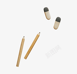橡皮和两支彩色铅笔png免抠素材_新图网 https://ixintu.com 橡皮 铅笔 彩色铅笔 空白 文具 办公用品