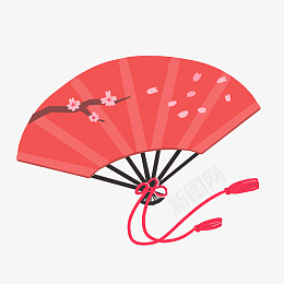 一把红色日式折扇png免抠素材_新图网 https://ixintu.com 红色日式折扇 一把折扇 日本扇子 樱花扇子 红色折扇 扇子 折扇