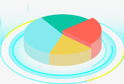 商务数据图25D立体环形数据饼图高清图片