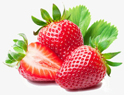 新鲜红彤彤草莓水果素材