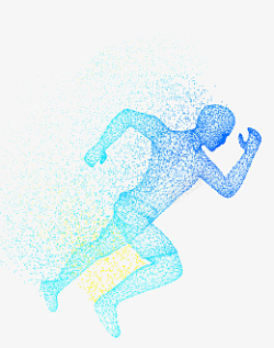 科技人彩色奔跑的科技人素材高清图片