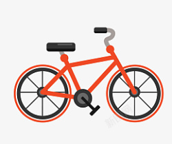 红色骑行自行车插画素材