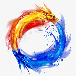 水火龙圆形蓝色红色光圈png免抠素材_新图网 https://ixintu.com (水火) (冰火) (蓝色) (龙) (双龙) (圆形) (圈) (环状) (光圈)
