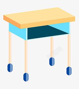 25D学习文具桌子png免抠素材_新图网 https://ixintu.com 蓝色的柜子 蓝色的装饰 黄色的书桌 创意书桌 卡通书桌 生活用品 25d