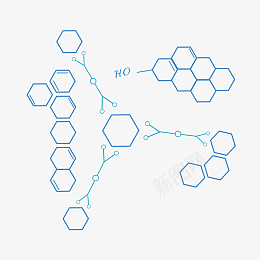 六边形化学分子插画png免抠素材_新图网 https://ixintu.com 蓝色六边形链 化学分子式 分子结构 化学分子 原子 结构