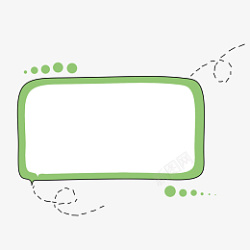 波点标题框绿色对话框边框插画高清图片