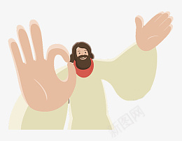 彩绘创意OK手势PNGpng免抠素材_新图网 https://ixintu.com 巨人 手势 人物 男性 手绘 卡通 设计 快乐