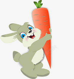 兔子抱着胡萝卜素材