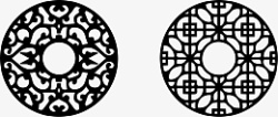 圆形镂空花边中国传统圆形镂空标志高清图片