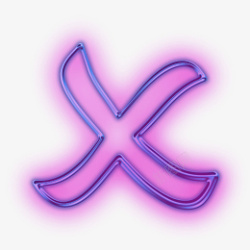 alphabet蓝紫色效果字母x高清图片