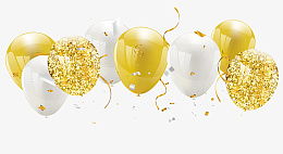 金色和白色气球PNGpng免抠素材_新图网 https://ixintu.com 气球 节日 情人节气球 庆祝