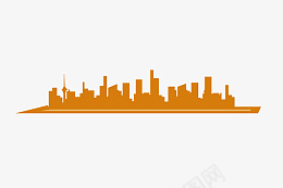 橙色城市剪影下载png免抠素材_新图网 https://ixintu.com 城市PNG 城市下载 城市剪影 橙色城市 城市 橙色