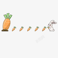 小动物分割线小兔子胡萝卜分割线高清图片