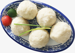 五个大鱼丸小吃素材