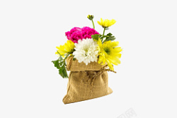 袋子里的鲜花透明图素材