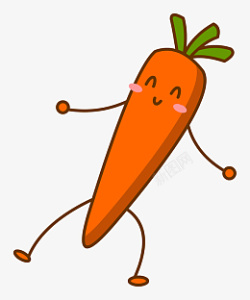 卡通拟人化蔬菜食材胡萝卜免抠图素材