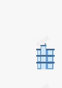 蓝色小房子三层适用于简单后方场景png免抠素材_新图网 https://ixintu.com 房子 楼房 阁楼 小楼