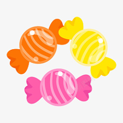 小颗糖果手绘彩色糖果插画高清图片