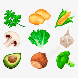 卡通多种蔬菜png免抠素材_新图网 https://ixintu.com 蔬菜 卡通 各种蔬菜 西蓝花
