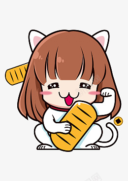 可爱卡通猫咪女孩png免抠素材_新图网 https://ixintu.com 可爱 猫咪 卡通 女孩
