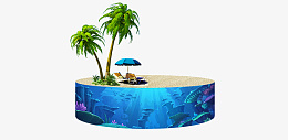 沙滩海洋创意png免抠素材_新图网 https://ixintu.com 沙滩 海洋 椰子树 三亚 创意