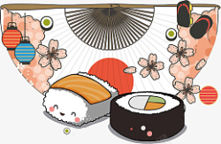 日式寿司扇子图免扣素材